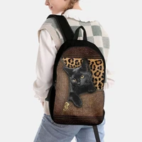womens mens polyester shoulder bag 3d cat patchwork pattern backpack school bag laptop storage outbound travel gifts new