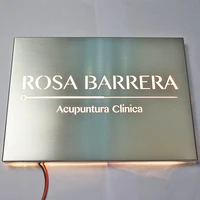led lighting sign plates brushed stainless steel name plaque company logo signs