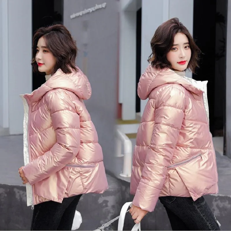 Женский пуховик 2021 теплые короткие парки женская модная Свободная куртка с