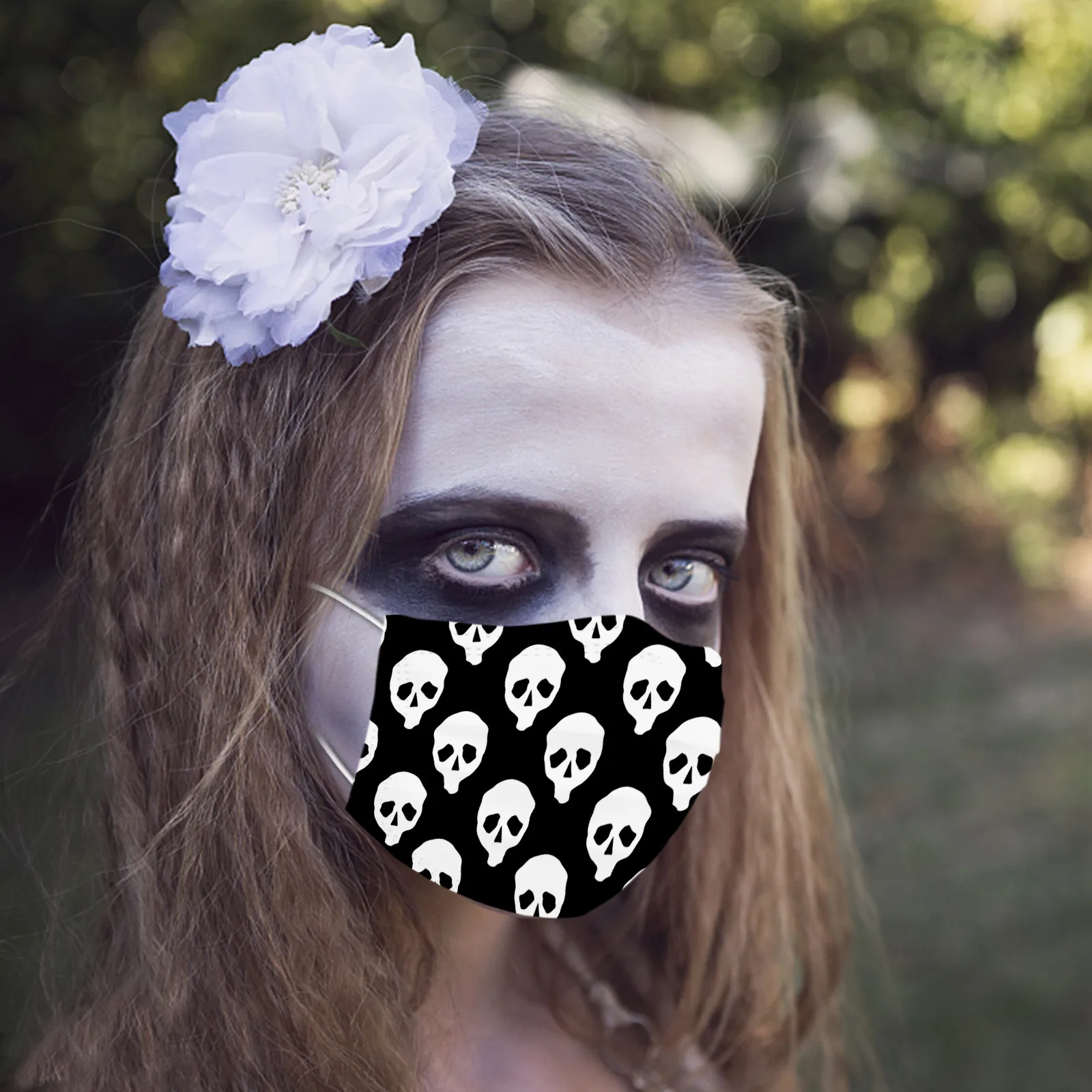 

Маска для лица на Хэллоуин для детей, 10 шт., маска с принтом призрака, тыквы, 3-слойная Пылезащитная маска для рта, украшение для лица