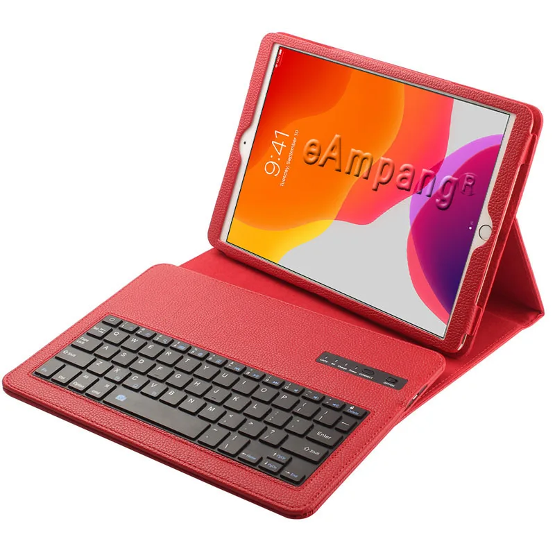 Красный Чехол с клавиатурой для iPad 10,2, Bluetooth, Keyobard, чехол для Apple iPad 7, 7-го поколения, A2197, A2200, A2198, A2232, кожаный чехол, Funda - Цвет: Красный