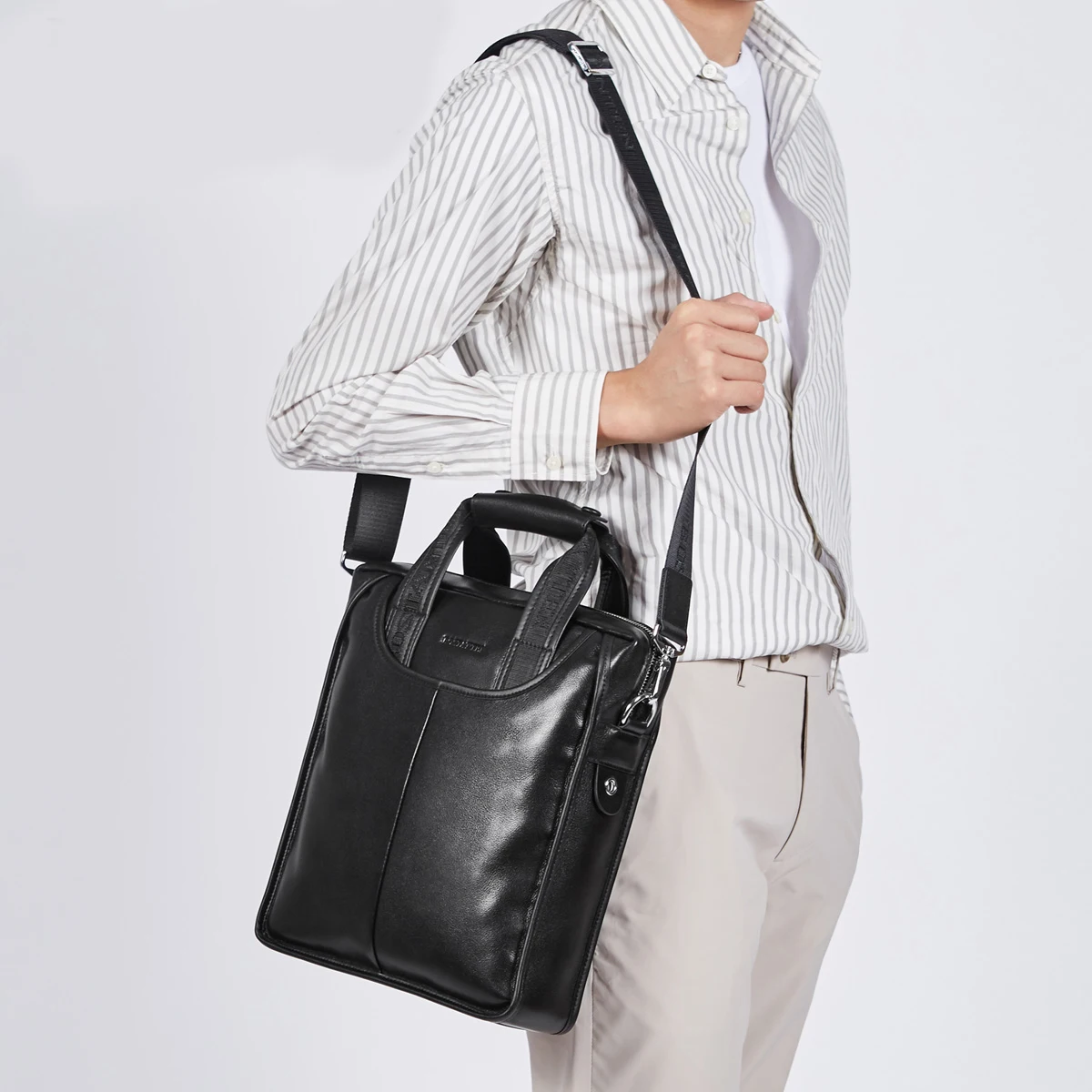 Мужская сумка мессенджер из натуральной воловьей кожи Повседневная для ноутбука