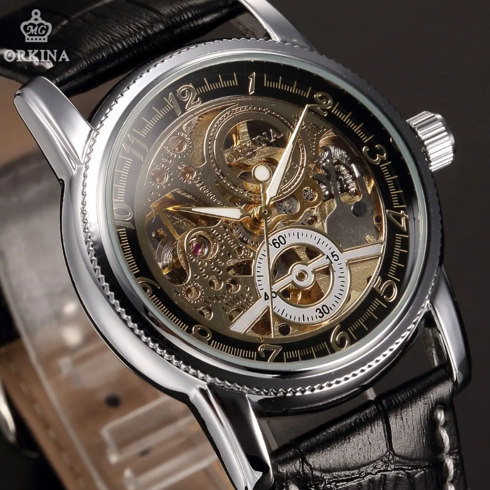 Классические ретро мужские часы скелетоны русские стильные автоматические