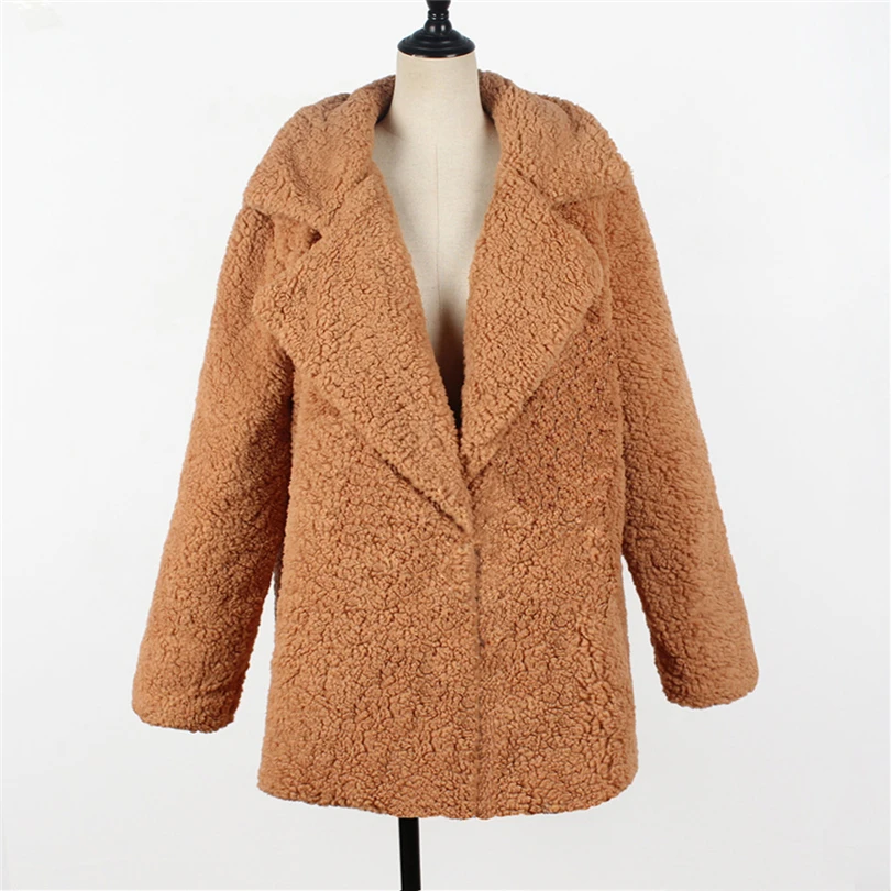 Verkauf Frauen 2020 Frühling Winter Faux Pelzmantel Weibliche Beiläufige Lange Teddy Jacke Damen Vintage Starke Gefälschte Pelz Plüsch Mantel Oberbekleidung A4