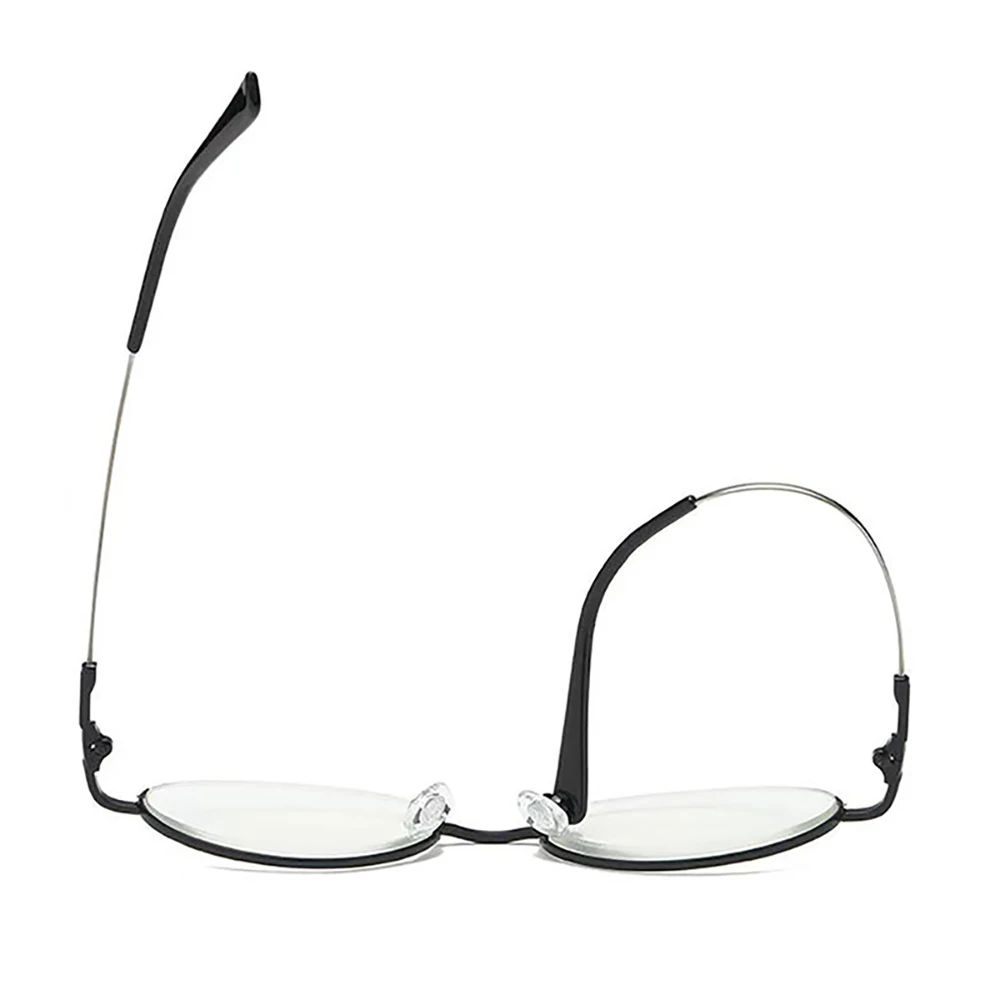Retro Anti-Blau Licht Lesebrille Oval Design Halb Rahmen Hyperopie Brillen Runde Brille Männer Frauen Flexible Rahmen + 3,5 + 4 – Detail 5