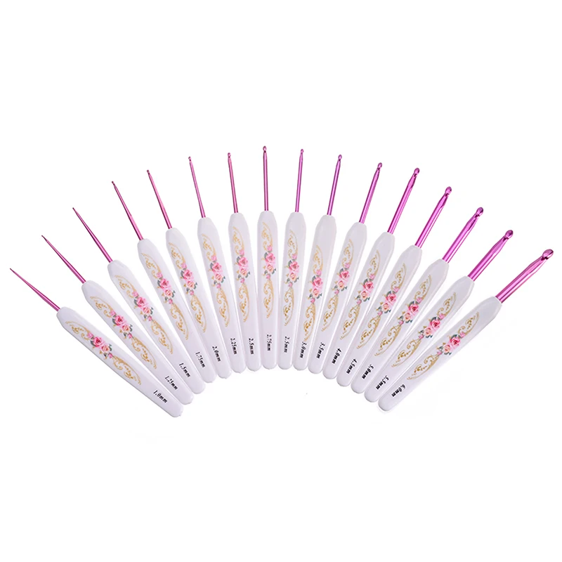 16 шт. новый мягкий захват крючком крючок набор ручка алюминий 1 0 ~ 6 мм для вязания