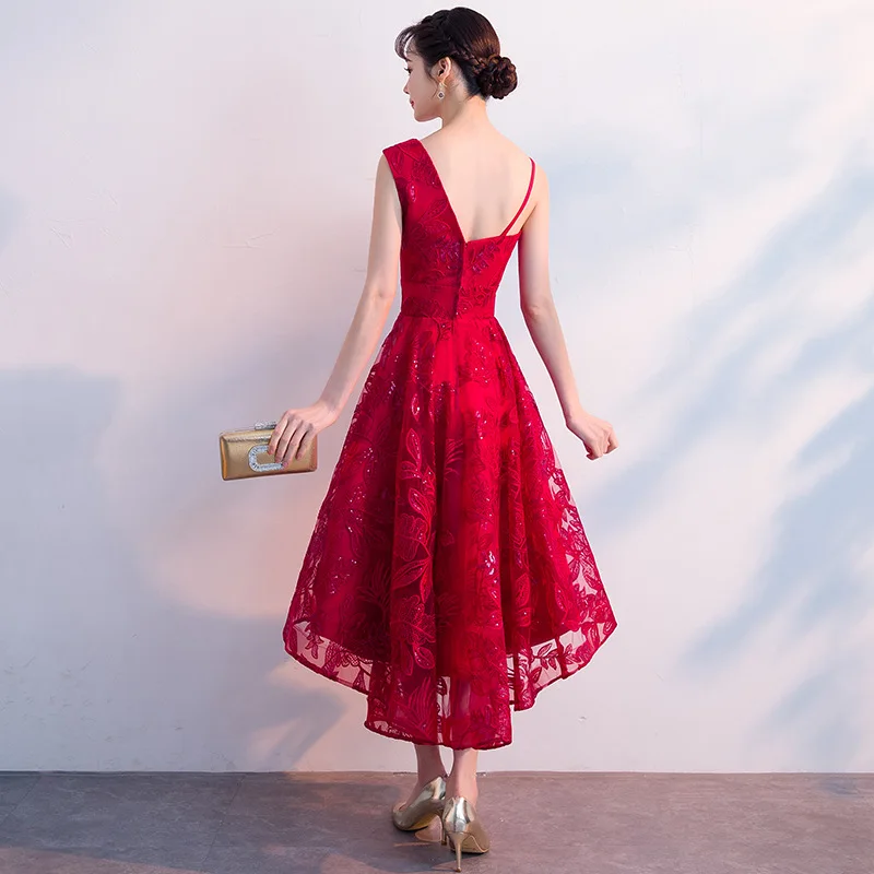 Невесты красного цвета XS-XXL вечерние платье с v-образной горловиной Для женщин