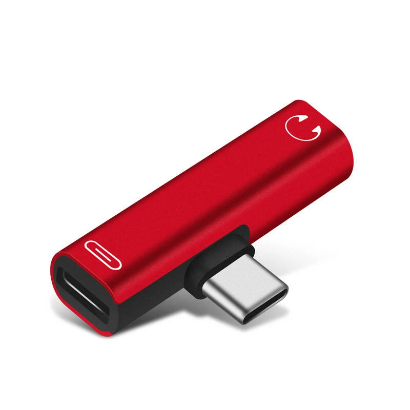 2 в 1 Чери с разъемом подачи внешнего сигнала Aux наушников аудио конвертер типа C до