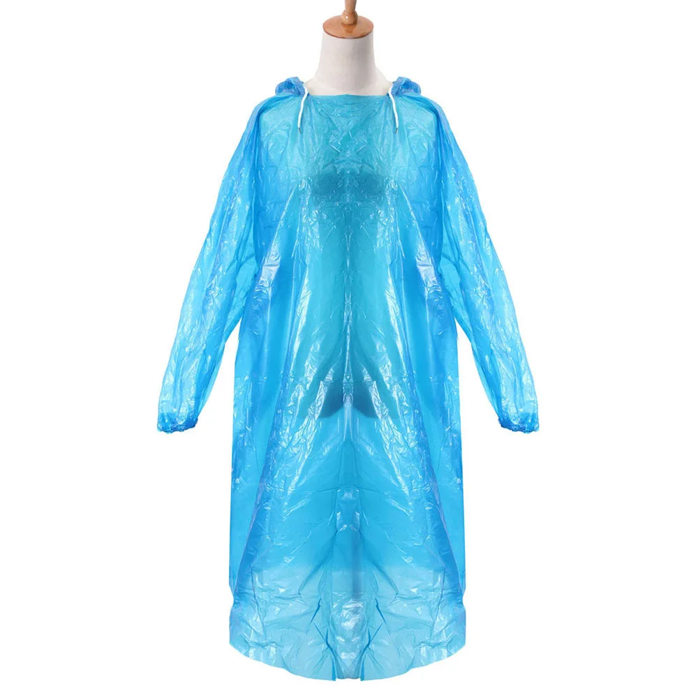 

50pcs Portable Disposable Raincoat Outdoor Waterproof Adult and Kids Colorful Emergency Ultralight Transparent Disposable Poncho
