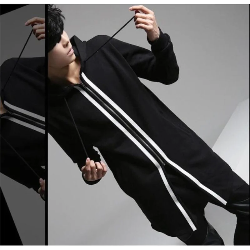 Мужская Длинная толстовка в стиле хип хоп уличная одежда большого размера с