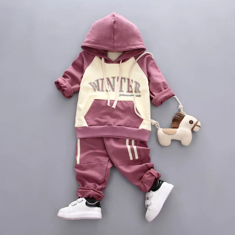 Style 1-Purple Ienens ребенок дети мальчик спортивные костюмы; комплекты одежды наряды комплекты одежды для малышей, спортивная одежда для мальчиков, костюмы, одежда с длинным рукавом Футболка+ брюки - Цвет: Style 1-Purple