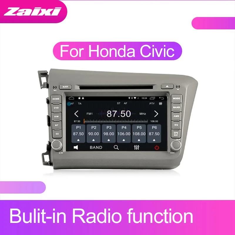 ZaiXi 2 DIN Android Сенсорный экран для Honda Civic 2012 ~ 2015 автомобильный мультимедийный плеер