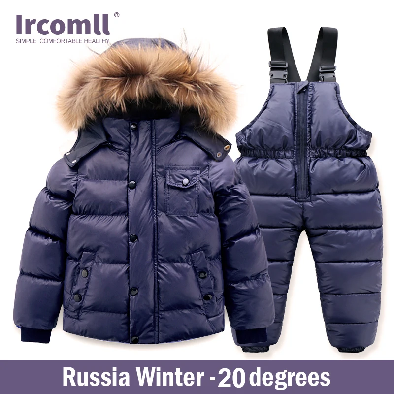 

Комплект детской одежды для русской зимы Ircomll, утепленный хлопковый пуховик, водонепроницаемая ветрозащитная одежда для детей, лыжная одеж...