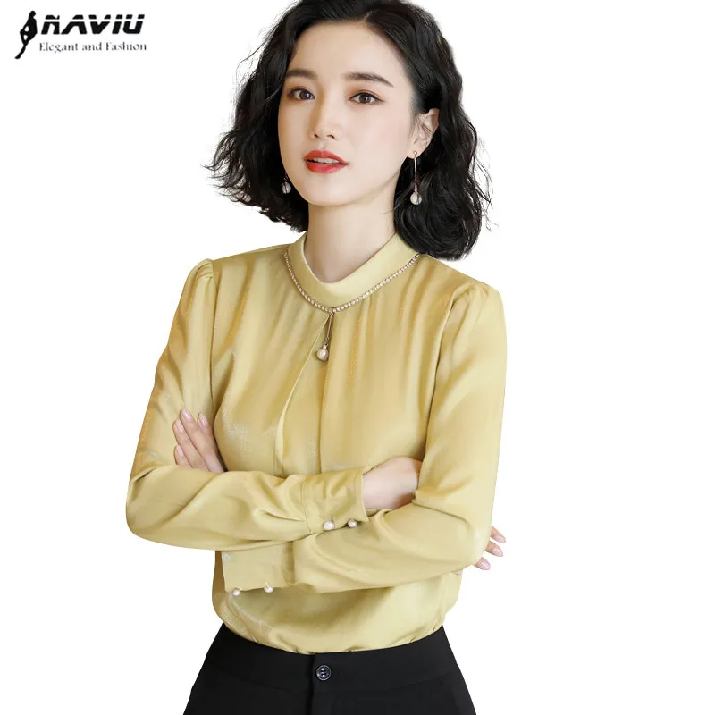 Naviu/Высококачественная модная атласная рубашка для женщин Новинка весны