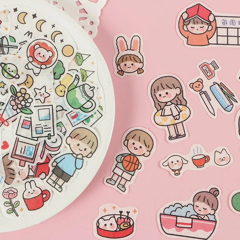 

40PCS/PACK Kawaii Cute Girl Life Food Sticker Marker Planner Diary DIY Stationery Stickers Scrapbooking sl2230