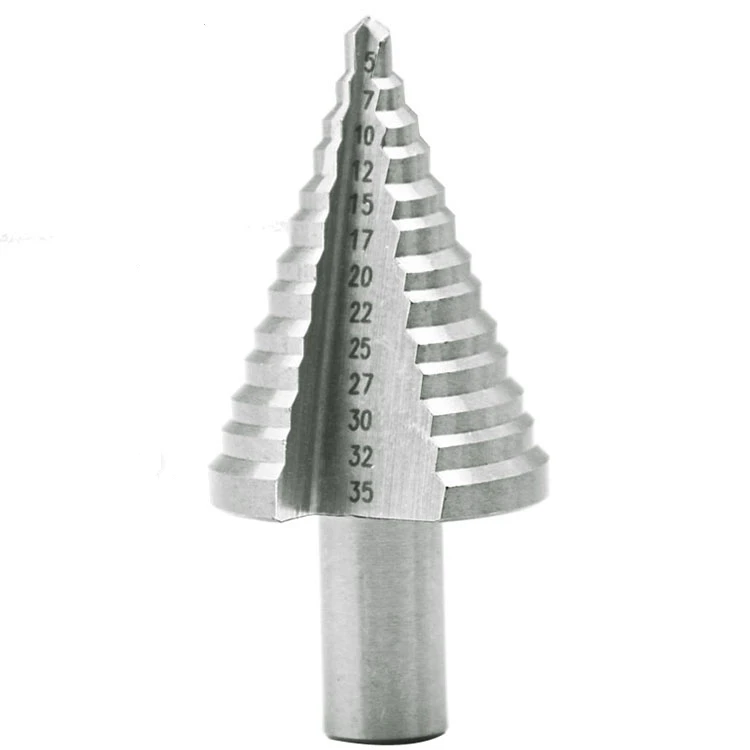 

5-35mm high speed steel titanium-plated step drill round shank straight groove pagoda drill reamer drilling woodworking tools