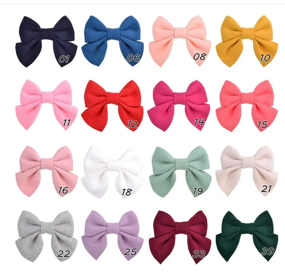 

24Pcs/Lotn,3.5"Girls Solid Cotton Hair Bows Hair Clips, Cute Kids Girls Fabric Handtie, Neborn Hairpins Children Hair Barrettes