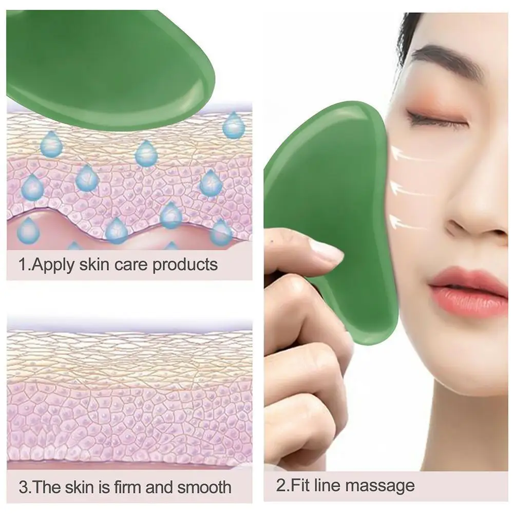 

Natural Jade Gua Sha Scraper Board Massager Jade Stone Board Traditional Scraper Tool Face Skin Lifting Anti Wrinkle Care