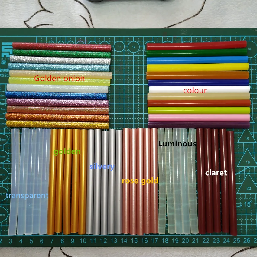 Special Hot Melt Glue Stick For Glue Gun Transparent,Colour,Flash,Luminous,Gold And Silver,Rose gold,Claret,Scarlet,Black φ7mm