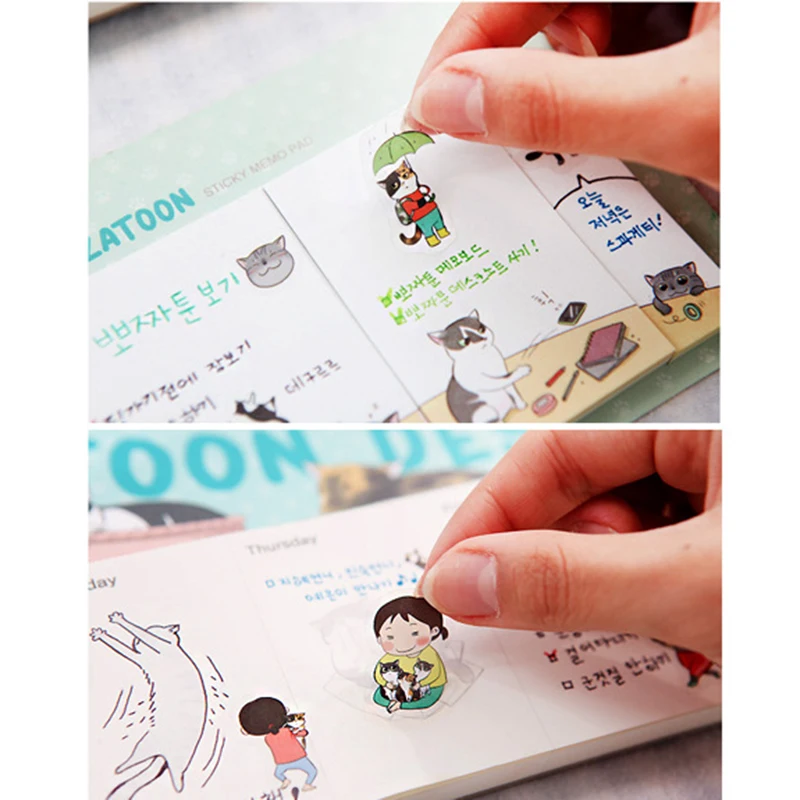 

6pcs/lot Cat Stickers Cute PVC Clear Stickers Water Resistant Kawaii Cartoon Anime Decor Korean Stationery Scrapbook Stickers