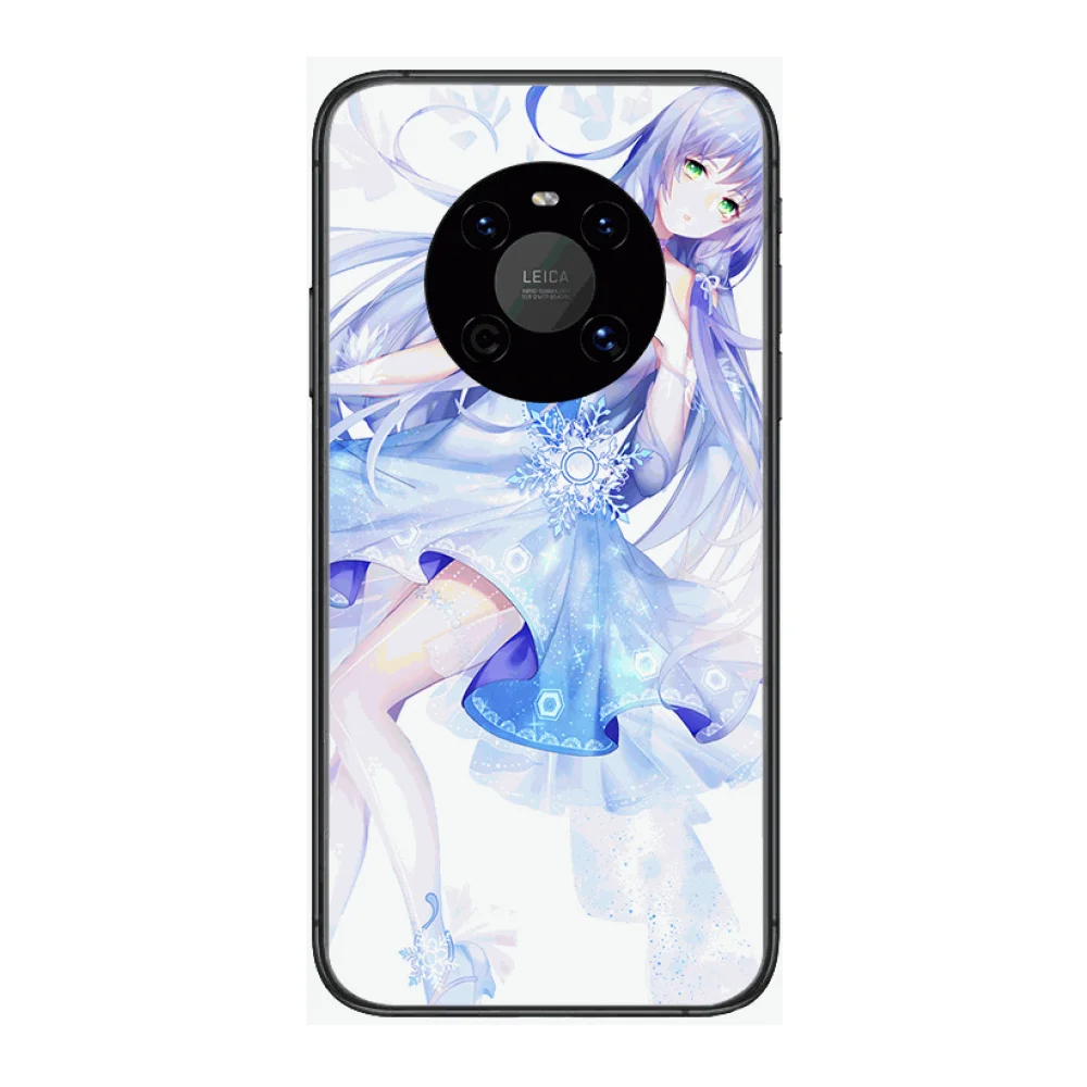 

Girl animation theme Phone Case For Huawei mate 30 10 20 40 Lite Smart Z Pro Black Etui 3D Coque Painting Hoesjes case