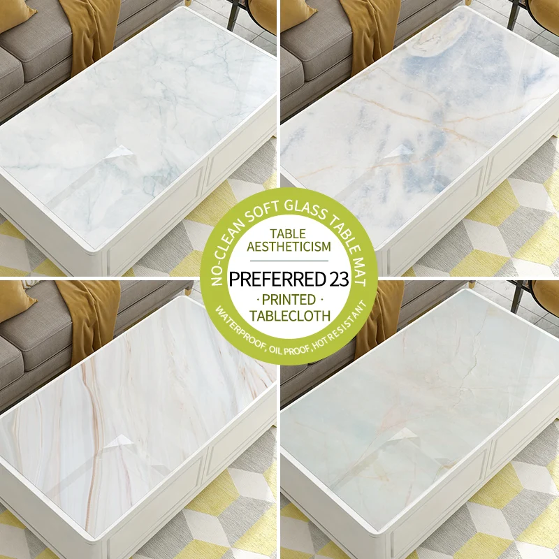 ПВХ печатная скатерть из мягкого стекла водонепроницаемая маслостойкая