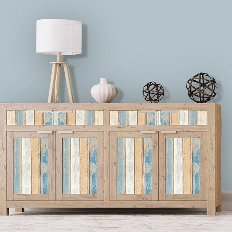 6M Vinyl 3D Mediterranean Wood Grain Paper Self Adhesive Wallpaper Furniture Wall Stickers | Обустройство дома