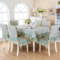 europe lace floral home kitchen party tablecloth set suit table cloth rectangular round round square table cloth chair cover