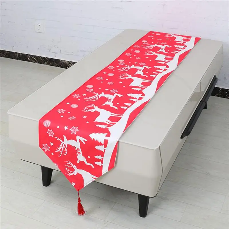 

1Pc Xmas Cotton Linen Table Runner European Classical Rectangular Tablecloth