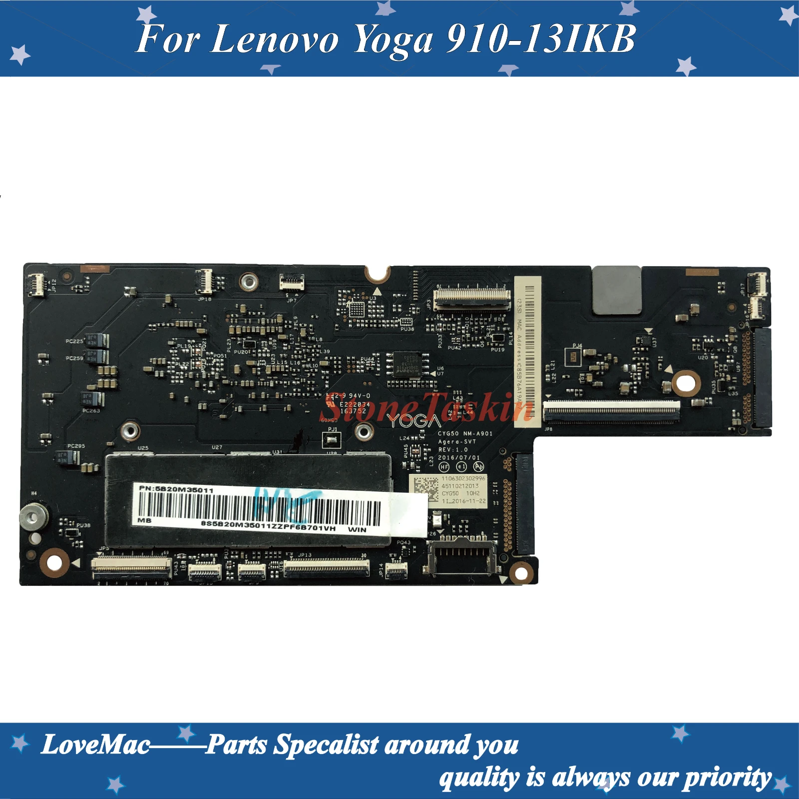 Оптовая продажа материнская плата 5B20M35011 CYG50 для ноутбука Lenovo Yoga 910 13IKB 13 3 дюйма SR2ZV