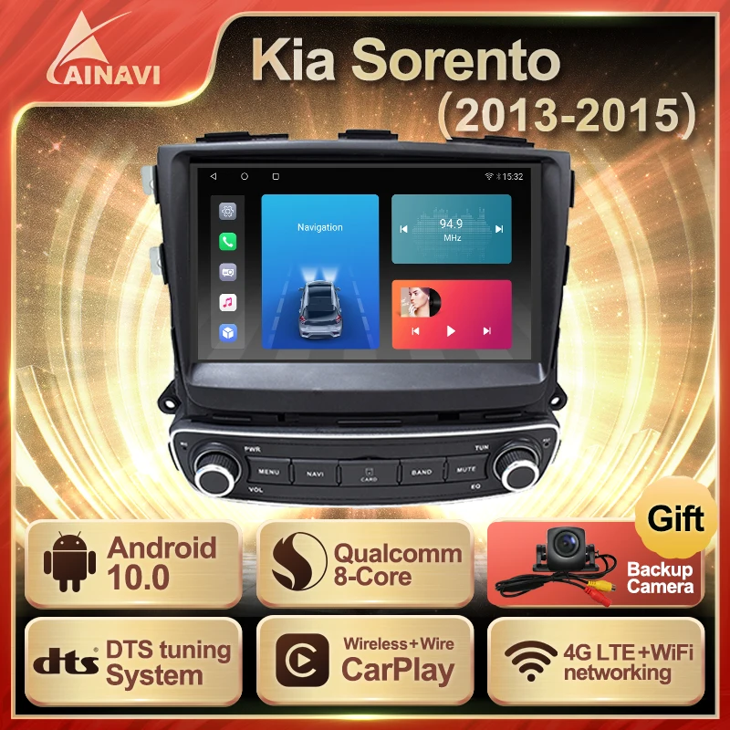 

Car Radio Android 10 QLED Screen For Kia Sorento-2013-2015 Auto Stereo Multimedia Video Player Navigation GPS Carplay No 2din