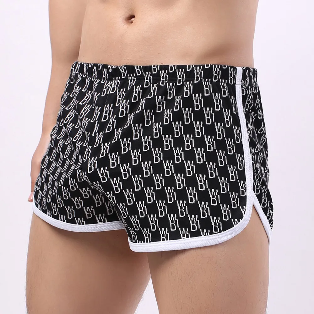 

Print Underwear Men Sleep Bottom Underpants Mens Loose Woven Boxers Shorts Family Boxershorts Male Homewear Arrow Panties A30