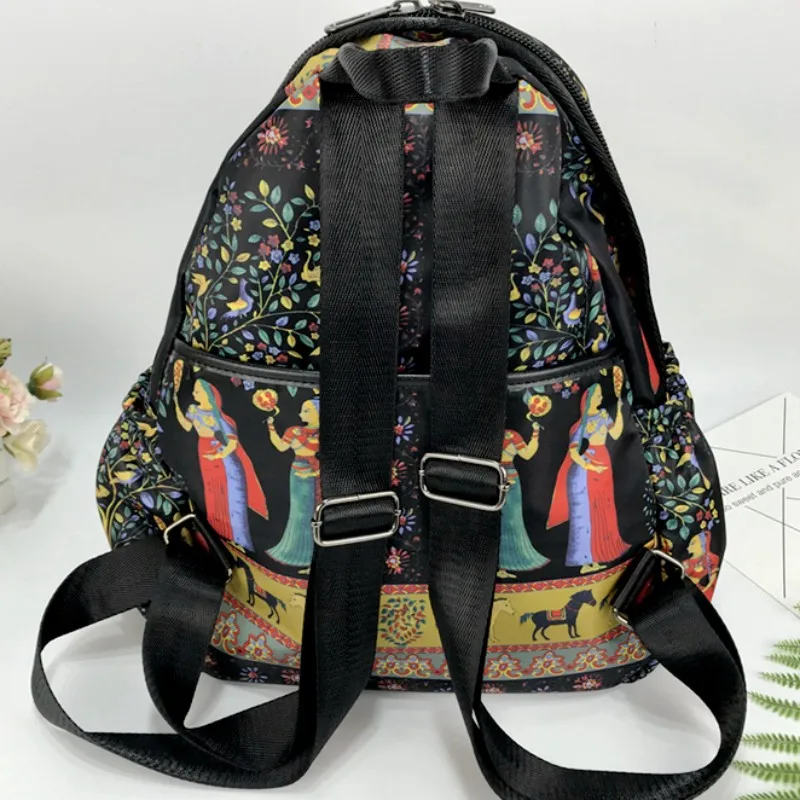

Vintage Women Colorful Floral Printed Big Capacity Travel Backpack Teenage Girl Schoolbag Bagpack Casual Satchel Mochila Bags