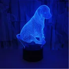 Милый Лабрадор собака 3D светодиодный ночник Собака Собачка светящийся RGB цветной Настольный светильник мультяшная фигурка пульт дистанционного управления детские рождественские подарки