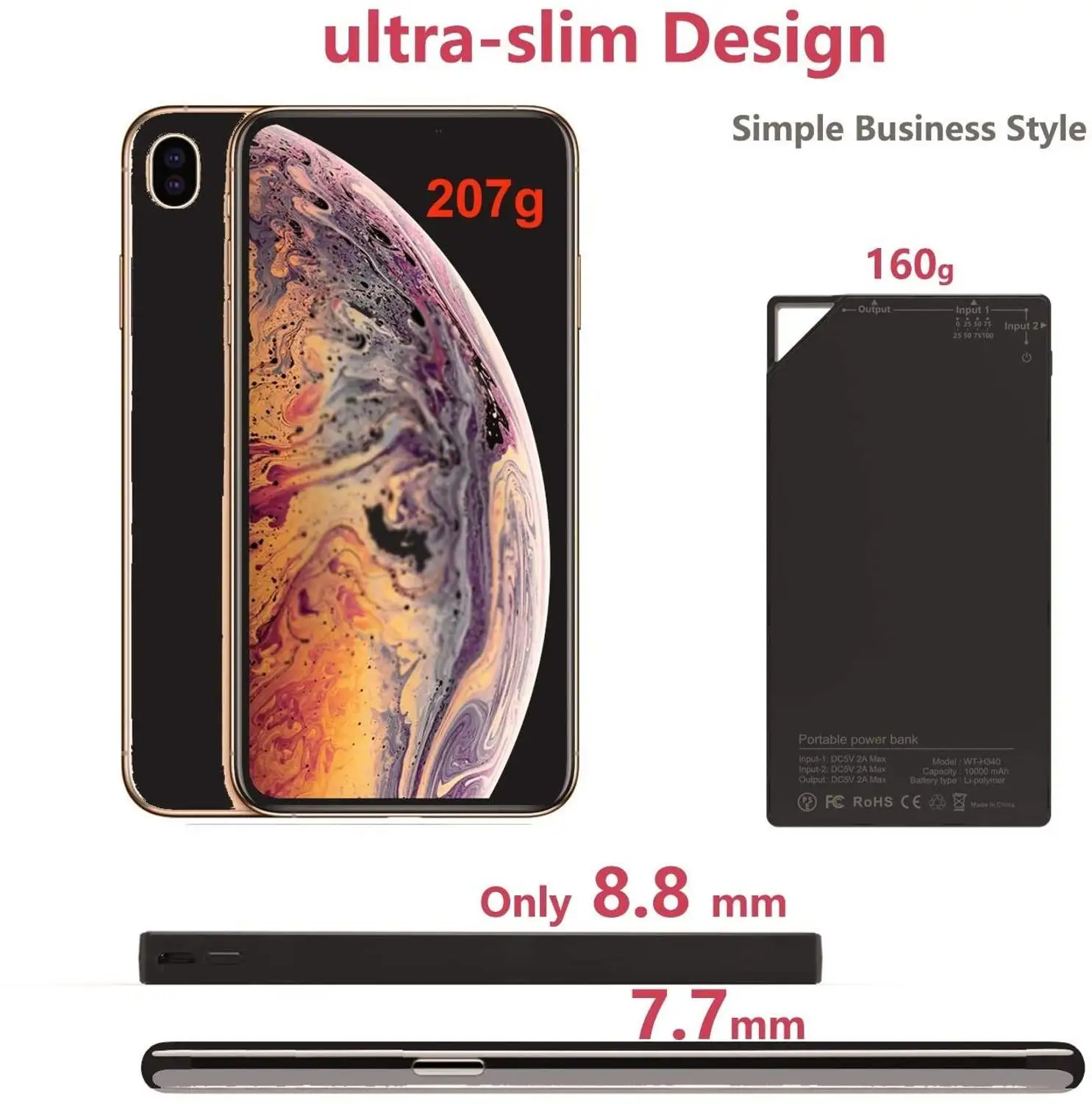 tntor 10000mah ultra thin mini power bank smartwatch built in cable portable powerbank fast charge for android iphone free global shipping