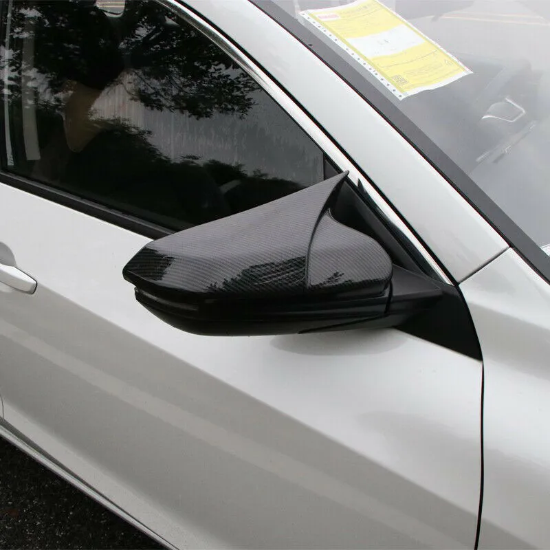 

Black / Carbon Fiber Color Rear View Mirror Cover Cover Horn Shape ABS Side Mirror Rearview Caps For Honda For Civic 2016-2019