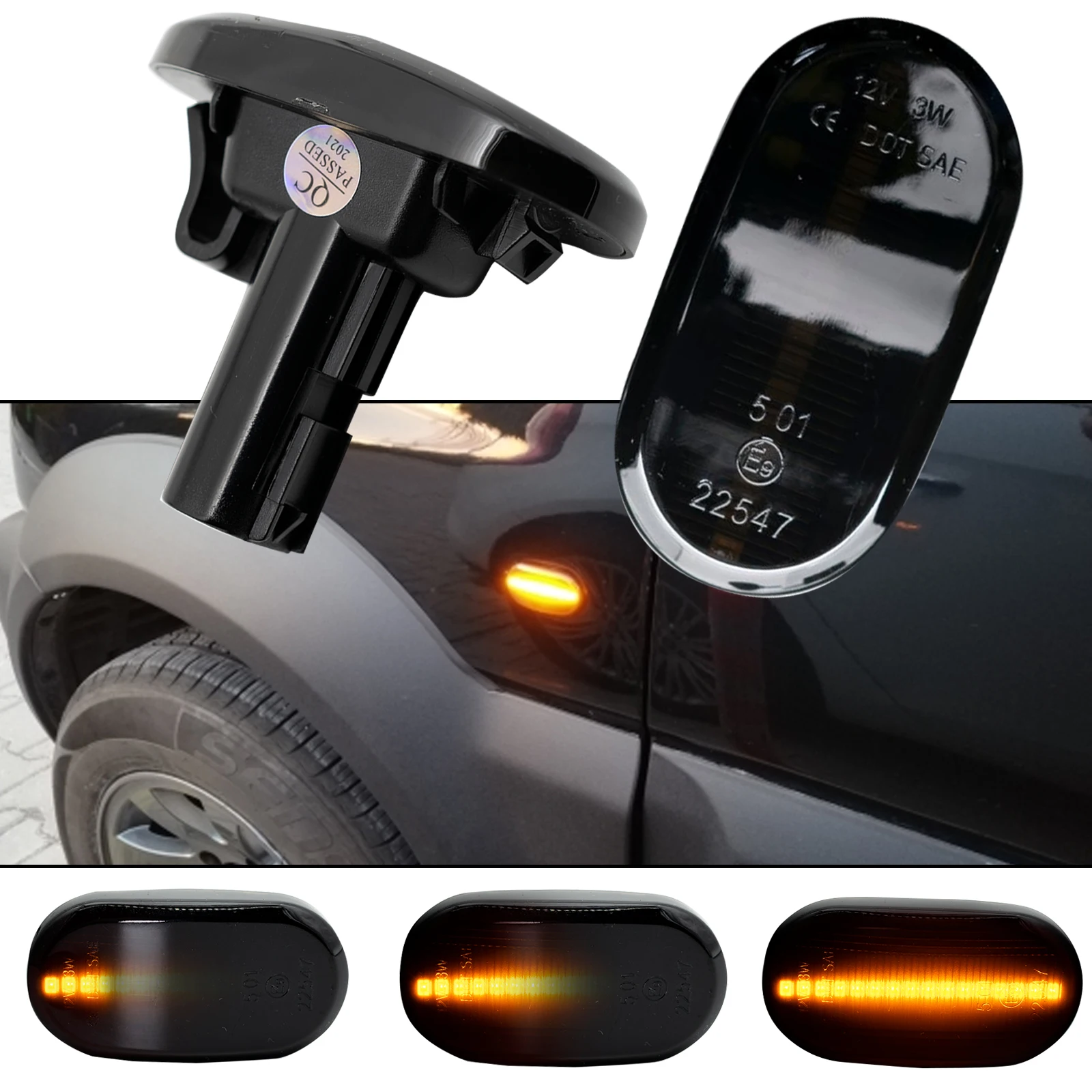 2x последовательный сигнал поворота боковой индикатор крыло светодиодный