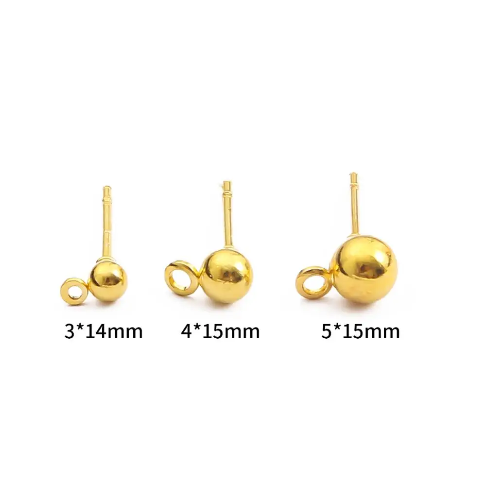 50pcs/lot 3/4/5mm Pin Findings Stud Earring Basic Pins Stoppers Connector For DIY Jewelry Making Accessories Supplies Wholesale | Украшения