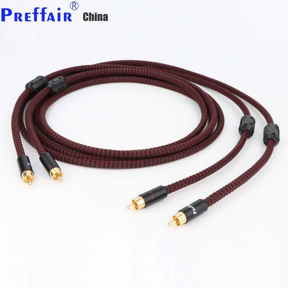 

High Quality Preffair OFC Copper Fully shielding Analogue Audio Cable Phono RCA Interconnect Cable 2RCA-2RCA signal cable