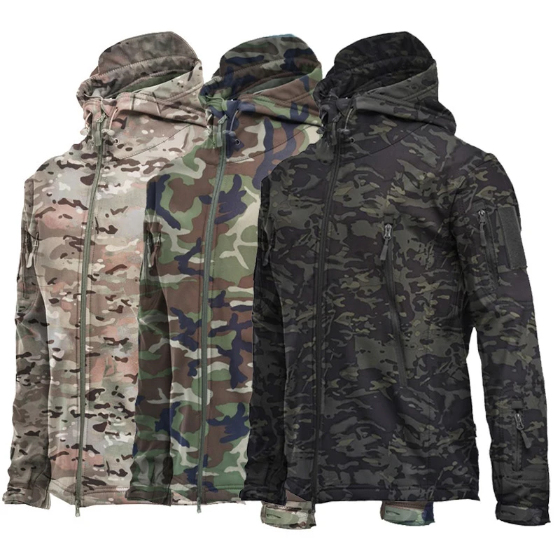 Man Jacket Hiking Coats Windproof Waterproof Softshell Fleece Outdoor Men Thermal Jackets Camouflage Winter Male | Спорт и
