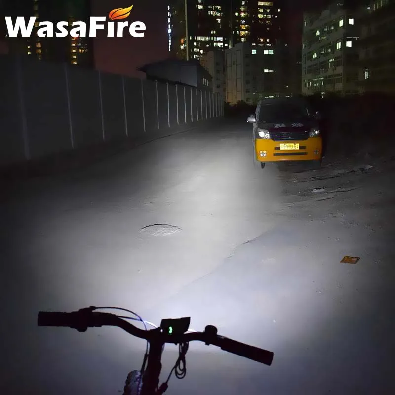 

Bicycle Front Light 3xT6 LED Outdoor MTB Road Bike Headlight Waterproof Safe Cycling Lamp With 6400mAh 18650 Battery Pack 4 Mode