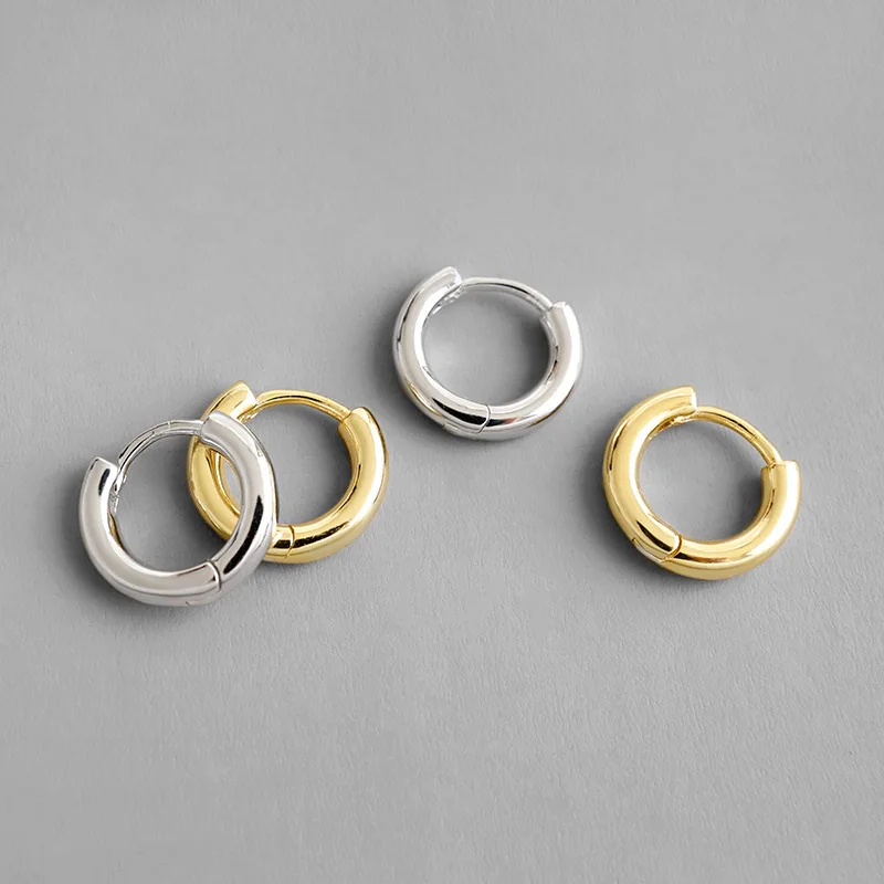 Серьги кольца круглые серебристые/золотистые/белые 7 4 мм 1 пара|Серьги-кольца| |