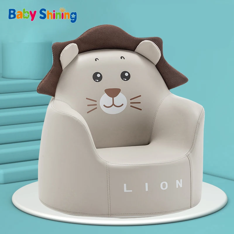 Baby Sofa Seat Child Back Chair Boys And Girls Learn To Sit On Small Sofa Cute Home Lazy Cartoon PU Material 6 Months-5 Years