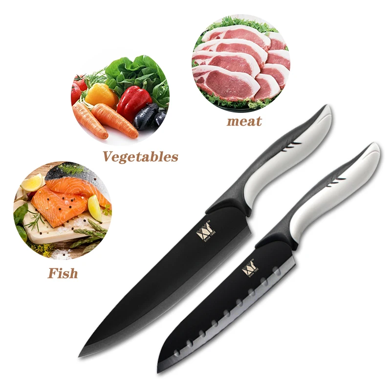 Набор кухонных ножей с подставкой для шеф повара универсальная точилка сантоку