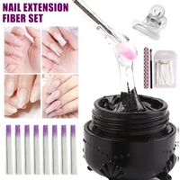 nail art non woven silks fiberglass gel tips extension fiber glass form tools kit hjl2019