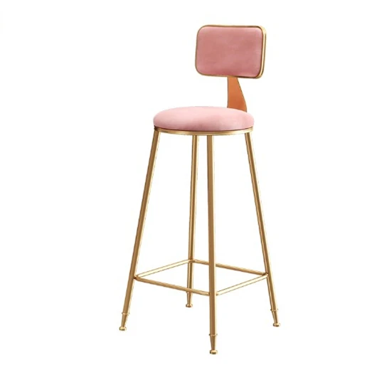 Nordic Light Luxury Bar Chair Simple Bar Stool Front Coffee Restaurant Leisure Back High Stool images - 6