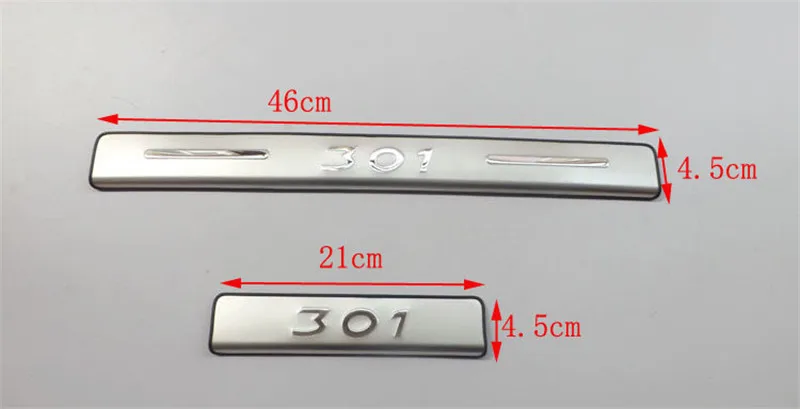 

Car styling High quality stainless steel Scuff Plate/Door Sill for 2012-2019 Peugeot 301 Sedan Car accessories