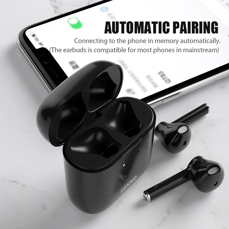 

Lenovo Wireless Headset TWS Bluetooth 5.0 Earphone Stereo Sound Smart Touch Control Noise Cancelling In-Ear Headphone