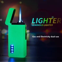 new double arc usb lighter fluorescent light butane lighter torch lighter electric lighter gift for men smoking accessories