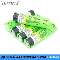 100 original 18650 battery ncr18650b 3 7v 3400mah 20a rechargeable lithium battery for screwdriver flashlight battery turmera